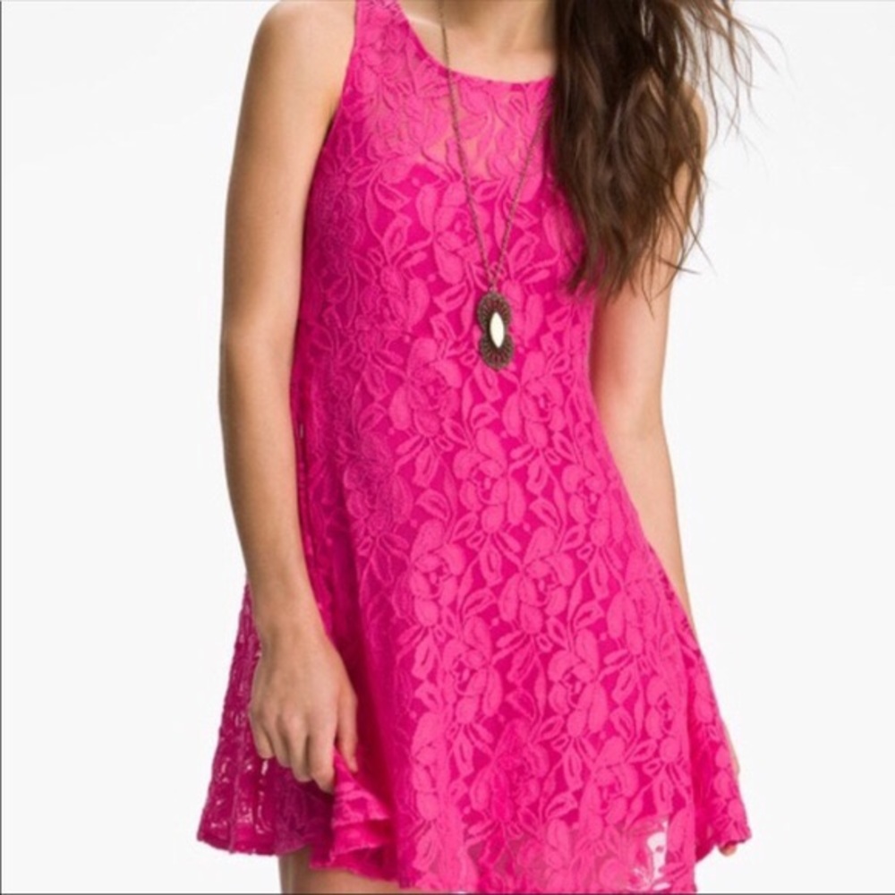 Free people pink lace dress